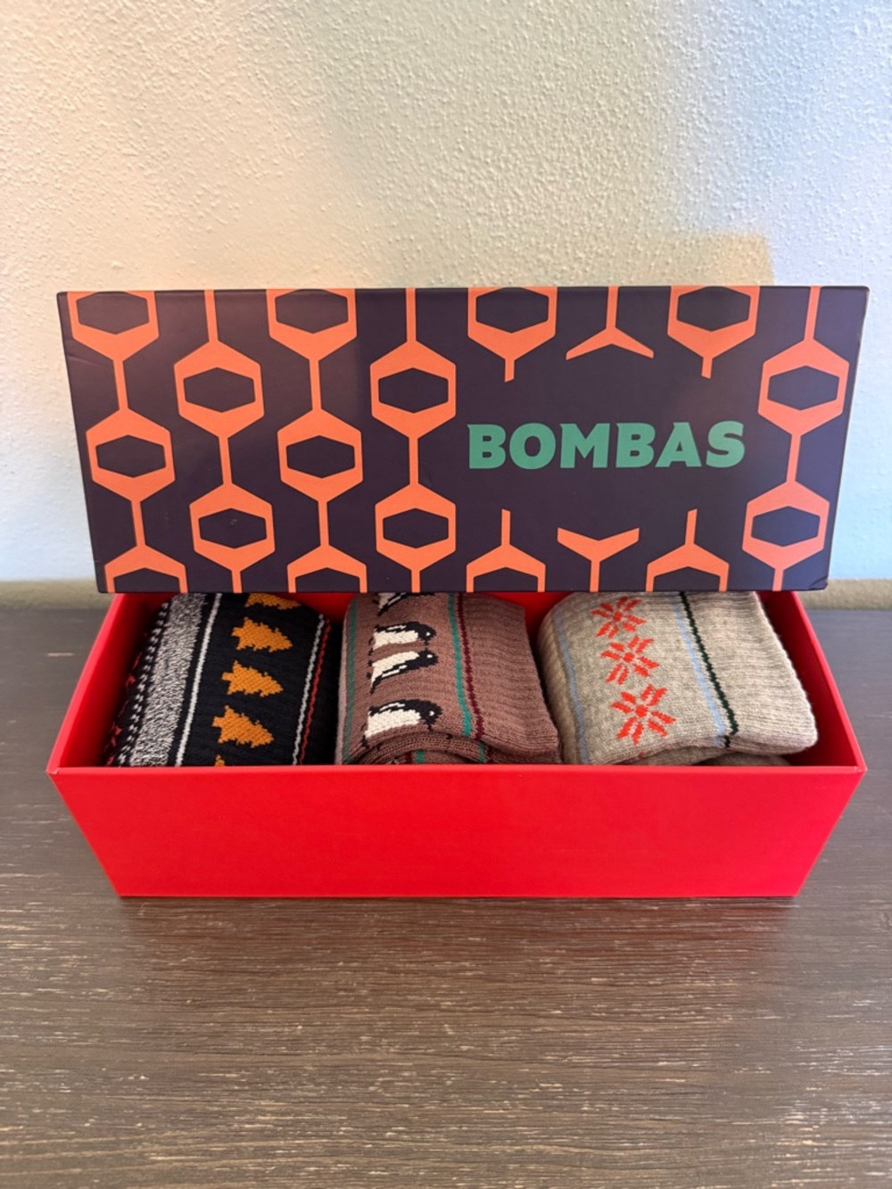 NIB Bombas 3-Pack Crew Socks Men’s Size Size Large Holiday Winter Theme